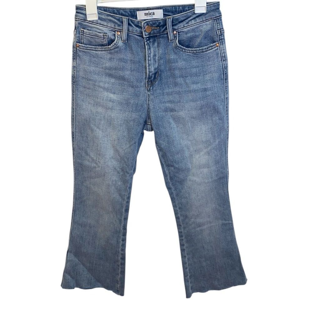 MICA Los Angeles Cropped Raw Hem Denim Jeans